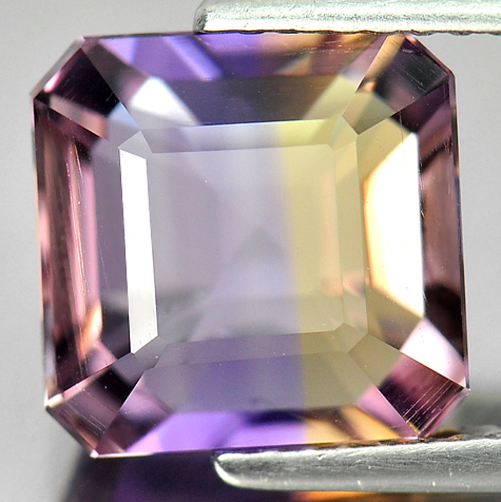 Natural Bi Color Ametrine 4.62 Ct. VVS Octagon Shape 9.7 x 9.7 Mm. Gemstone From Bolivia (1 of 3)