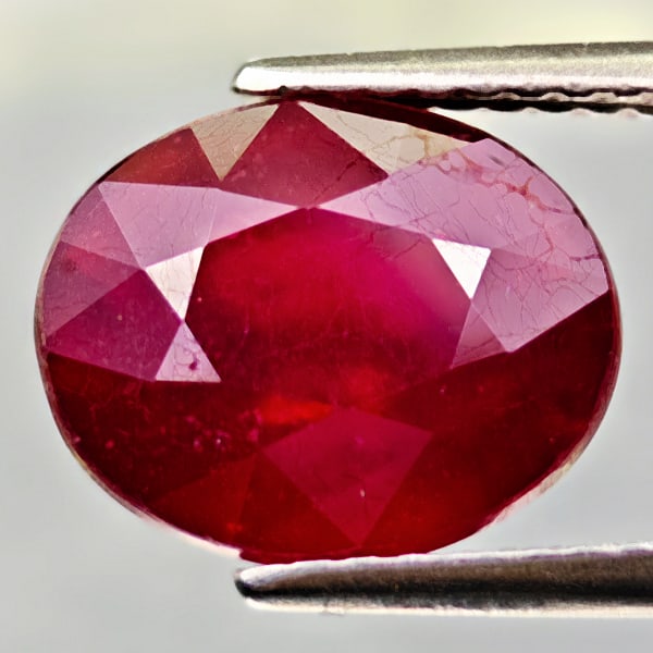 Natural Red Ruby 5.66 Ct. Oval Shape 10.3 x 8.5 Mm. Gemstone From Madagascar (1 of 3)