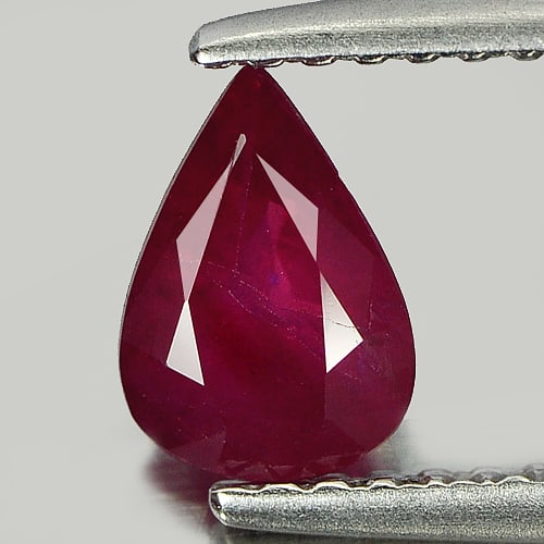 Certified Natural Red Ruby 0.72 Ct. Pear Shape 6.87 x 4.90 Mm Gemstone From Thailand (1 of 3)