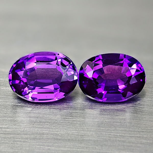 Natural Violet Amethyst 1.57 Ct. 2 Pcs Oval Shape 7.3 x 5.3 Mm Gemstones From Barzil: Product ID: 800325242 Product Name: Natural Amethyst Weight: 1.57 CT. Size: 7.3 x 5.3 x 3.7 MM. Shape: Oval Color: Violet Clarity:VVS Luster: Very Good Gems Origin: Brazil Treatment: Unheated Crystal 