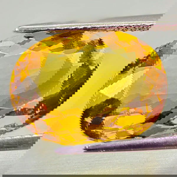 Natural Yellow Citrine 5.72 Ct. Oval Shape 15.5 x 11.7 Mm. Gemstone From Brazil (1 of 3)