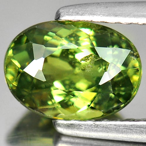 Natural Green Demantoid Garnet 1.62 Ct. Oval Shape 8 x 5.8 Mm. Unheated Gemstone From Madagascar: Product ID: 802925926 Product Name: Natural Demantoid Weight: 1.62 CT. Size: 8 x 5.8 x 4.2 MM. Shape: Oval Color: Green Clarity:SI Luster: Good Gems Origin: Madagascar Treatment: Unheated Crystal Stru