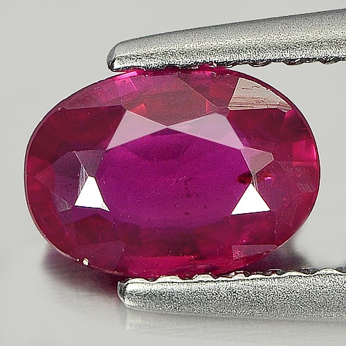 Certified Natural Purplish Red Ruby 0.99 Ct. Oval Shape 7.18 x 5.14 Mm Gemstone From Mozambique (1 of 3)