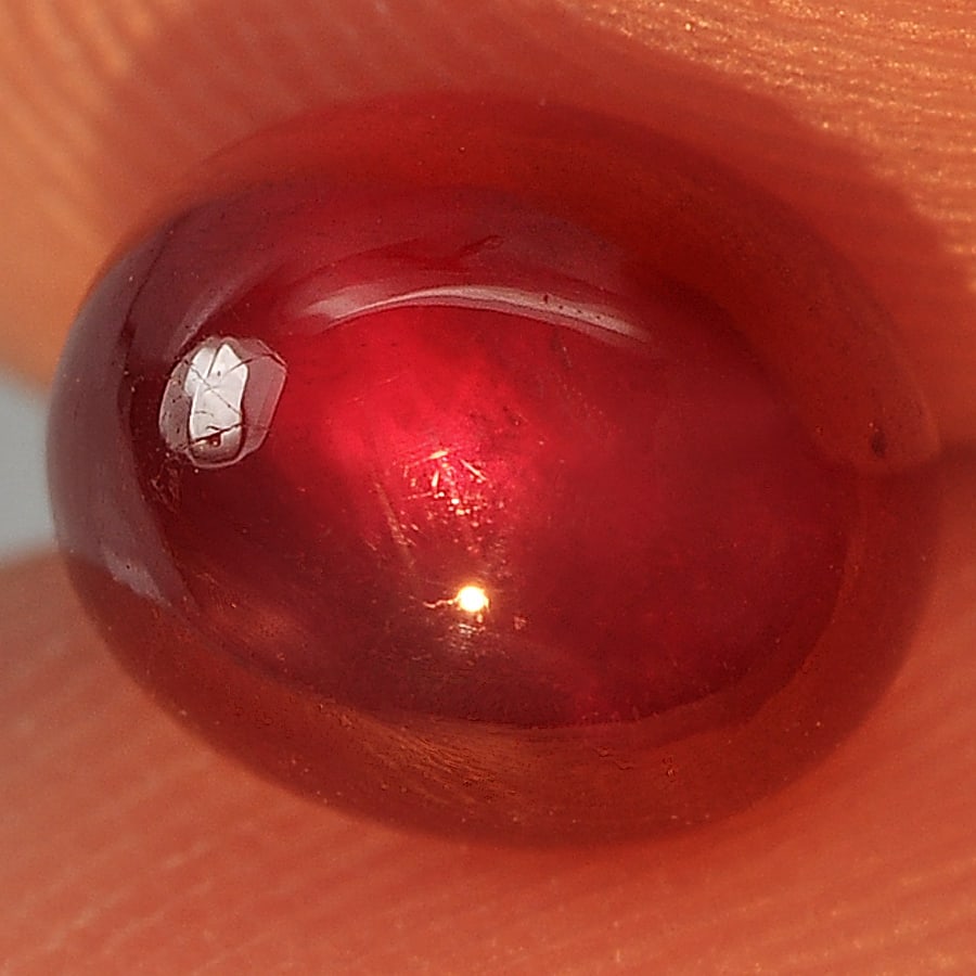 Natural Red Star Ruby 2.07 Ct. Oval Cabochon Shape 7.2 x 6 Mm. Gemstone From Madagascar (1 of 3)