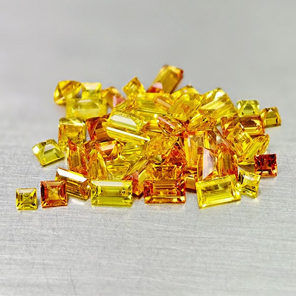 Natural Orange Yellow Sapphire 5.39 Ct. 54 Pcs Mixed Shape 4.1 x 2.4 Mm Gemstones From Tanzania (1 of 3)