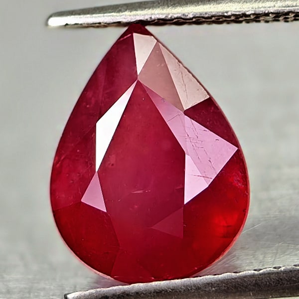 Natural Red Ruby 4.79 Ct. Pear Shape 11.4 x 8.6 Mm Gemstone From Madagascar (1 of 3)