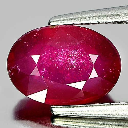 Natural Purplish Red Ruby 1.70 Ct. Oval Shape 8.3 x 6 Mm. Gemstone From Madagascar (1 of 3)