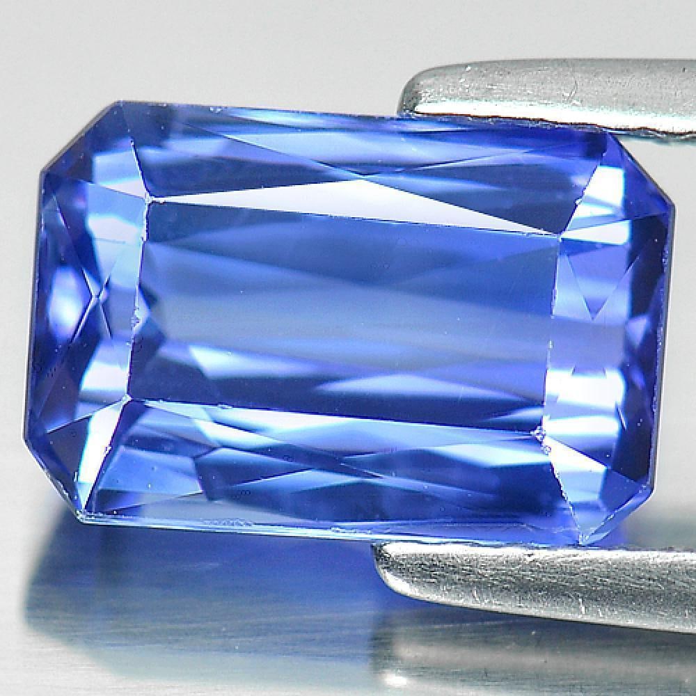 Certified Natural Violetish Blue Tanzanite 3.13 Ct. Clean Gemstone Octagon Shape 9.98 x 6.65 Mm. (1 of 3)