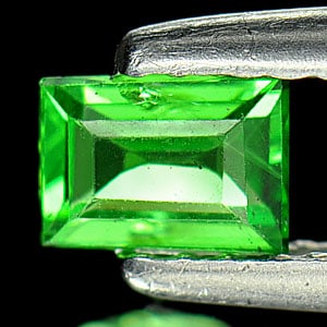 Natural Green Tsavorite Garnet 0.39 Ct. Baguette Shape 5 x 3.5 Mm. Gemstone From Tanzania (1 of 3)