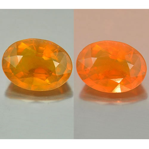 Natural Orange Multi Color Opal 2.66 Ct. Oval Shape 11.2 x 8.4 Mm. Gemstone From Ethiopia (1 of 3)