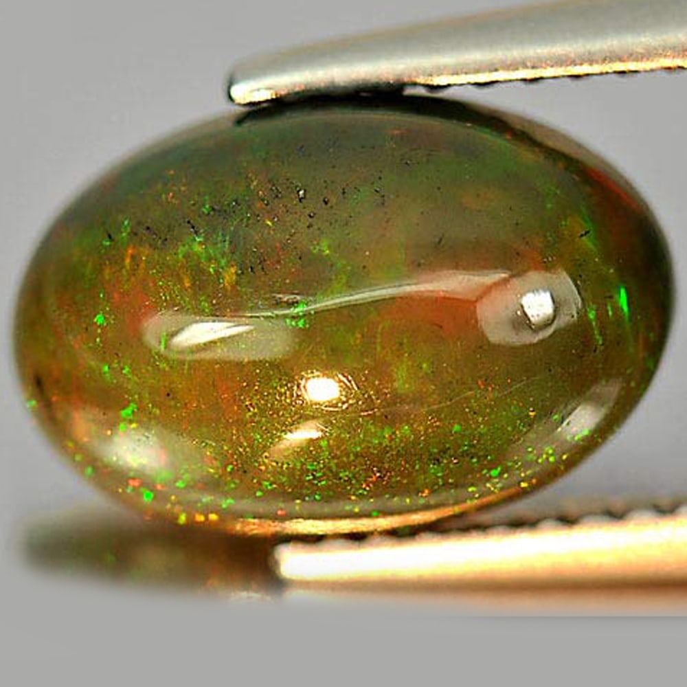 Natural Fire Red Black Opal 2.36 Ct. Oval Cabochon Shape 12 x 8 Mm Gemstone (1 of 3)