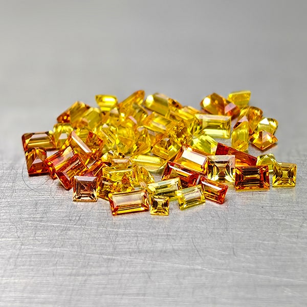 Natural Orange Yellow Sapphire 6.03 Ct. 54 Pcs Mixed Shape 3.8 x 2.3 Mm Gemstones From Tanzania (1 of 3)