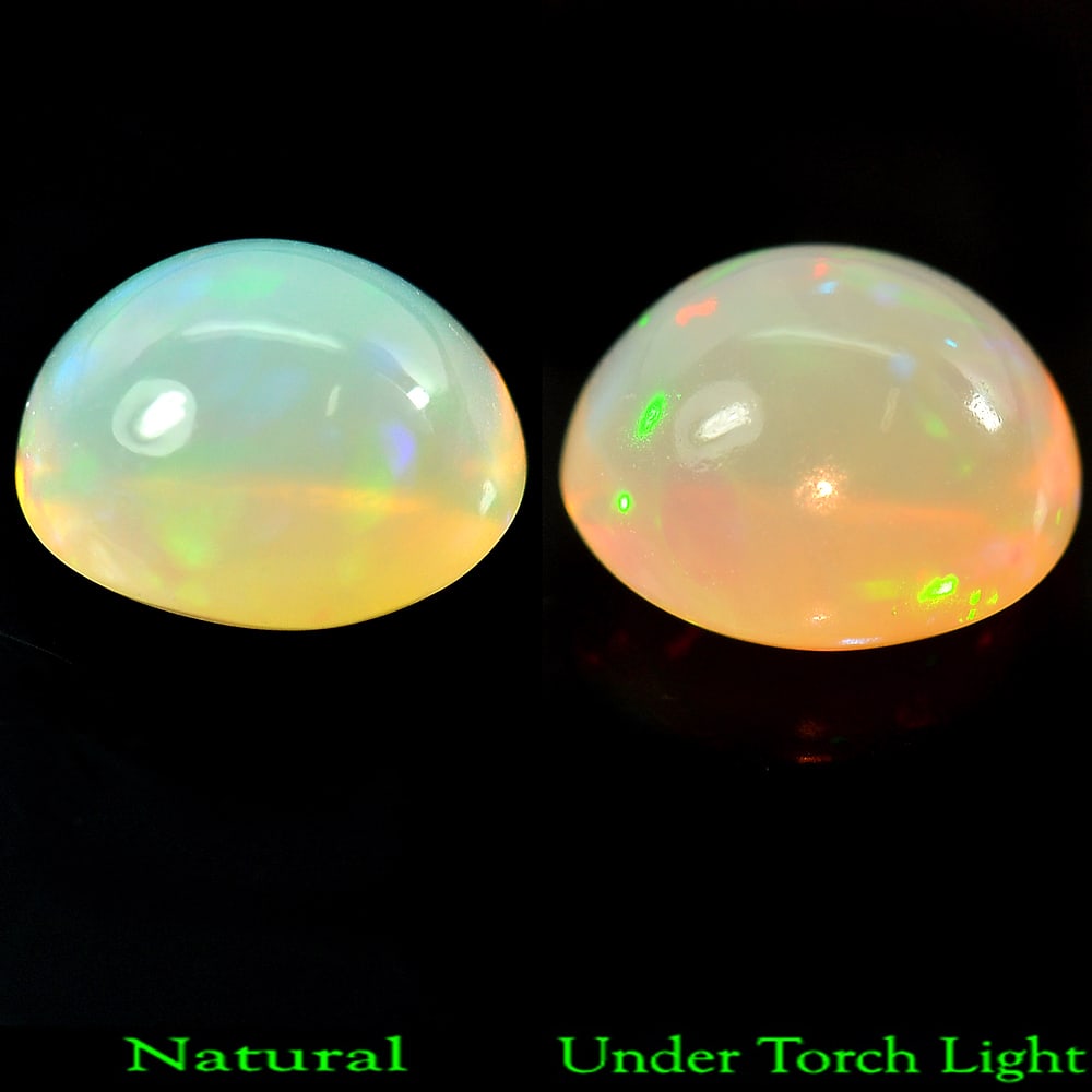 Natural Multi Color Opal 1.71 Ct. Oval Cabochon Shape 8.7 x 7.4 Mm. Unheated Gemstone (1 of 3)