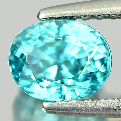 Natural Blue Color Zircon 1.58 Ct. Oval Shape 6.4 x 5.1 Mm. Gemstone From Cambodia: Product ID: 807728556 Product Name: Natural Zircon Weight: 1.58 CT. Size: 6.4 x 5.1 x 4.7 MM. Shape: Oval Color: Blue Clarity:VVS Luster: Good Gems Origin: Cambodia Treatment: Heated Crystal Structure