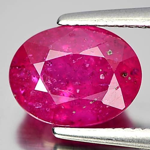 Natural Purplish Pink Ruby 2.15 Ct. Oval Shape 8.1 x 6.2 Mm. Gemstone From Mozambique (1 of 3)