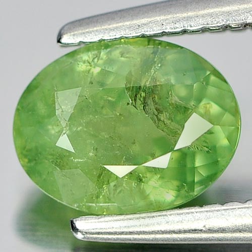 Natural Green Demantoid Garnet 1.08 Ct. Oval Shape 6.5 x 5.1 Mm. Gemstone From Madagascar: Product ID: 802919207 Product Name: Natural Demantoid Weight: 1.08 CT. Size: 6.6 x 5.1 x 3.6 MM. Shape: Oval Color: Green Clarity:SI Luster: Good Gems Origin: Madagascar , Africa Treatment: Unheated C