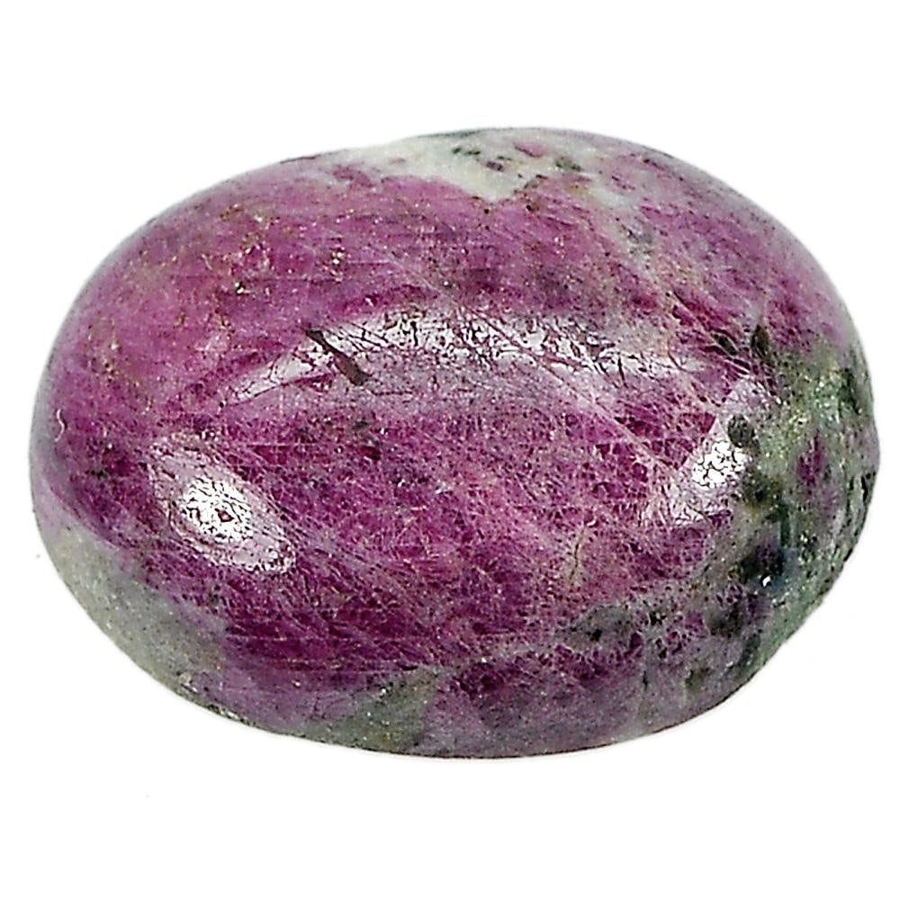 Natural Red Green Ruby in Zoisite 9.24 Ct. Oval Cabochon 15 x 11.7 Mm. Gemstone Unheated (1 of 3)