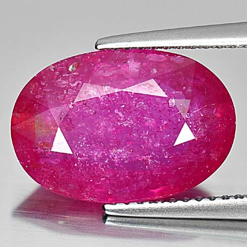 Natural Red Pink Ruby 7.02 Ct. Oval Shape 14.5 x 9.9 Mm Gemstone From Mozambique (1 of 3)