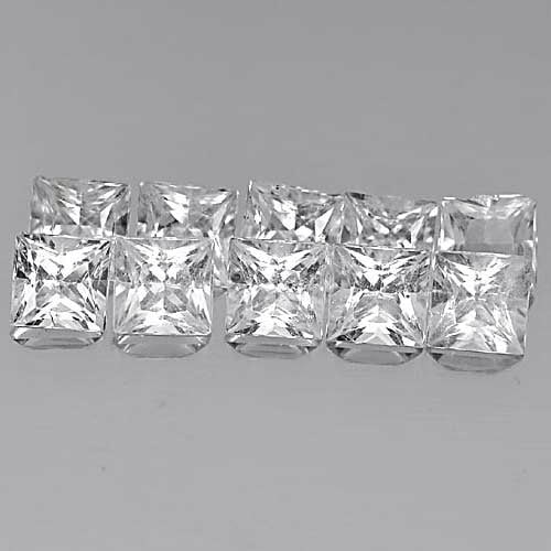 Nataural White Topaz 3.73 Ct. 10 Pcs. Square Princess Cut 4 Mm. Gemstone From Brazil: Product ID: 807164830 Product Name: Natural Topaz Weight: 3.73 CT. Size: 4 x 4 x 3 MM. Shape: Square Princess Cut Color: White Clarity:VVS - VSI Luster: Good Gems Origin: Brazil Treatment: Unheated Cr