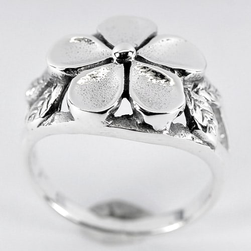 3.95 Grams New Fashion Real 925 Sterling Silver Plumeria Flower Ring Size 7 (1 of 3)