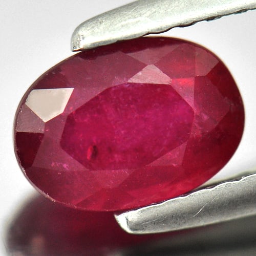 Natural Pinkish Red Ruby 1.36 Ct. Oval Shape 7.3 x 5.2 Mm. Gemstone From Madagascar (1 of 3)