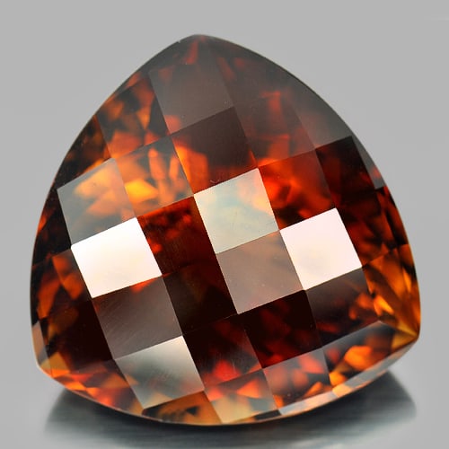 Certified Natural Imperial Topaz 64.49 Ct. Clean Trilliant Checkerboard Cut 25.23 x 24.48 Mm. (1 of 3)