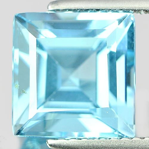 Natural Blue Topaz 5.10 Ct. Square Shape 9 Mm Gemstone From Brazil: Product ID: 807165510 Product Name: Natural Blue Topaz Weight: 5.10 CT. Size: 9 x 9 x 6.5 MM. Shape: Square Color: Blue Clarity:VSI Luster: Good Gems Origin: Brazil Treatment: Treated Crystal Structur