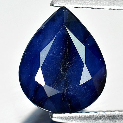 Natural Deep Diffusion Blue Sapphire 3.69 Ct. Pear Shape 11 x 9 Mm Gemstone From Madagascar (1 of 3)