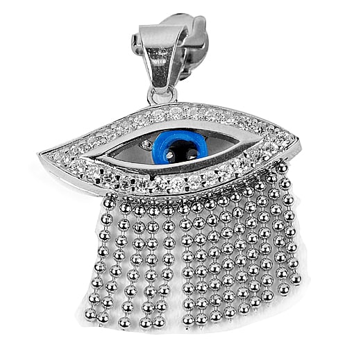 925 Sterling Silver Pendant Jewelry White Gold Plated 3.40 Grams (1 of 3)