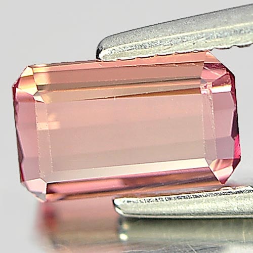 Natural Peach Pink Tourmaline 0.64 Ct. Clean Octagon Shape 6.9 x 4.3 Mm. Gemstone From Nigeria (1 of 3)