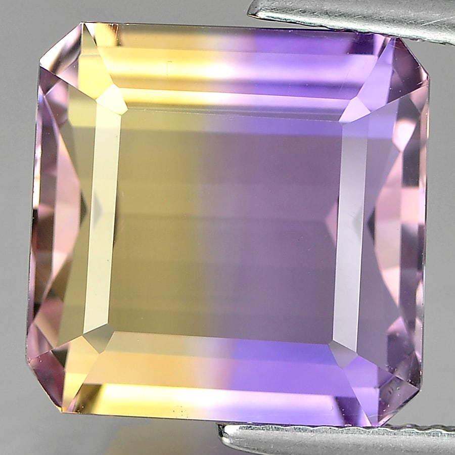 Natural Bi Color Ametrine 10.26 Ct. Clean Octagon Shape 12.3 x 12.3 Mm. Gemstone From Bolivia (1 of 3)