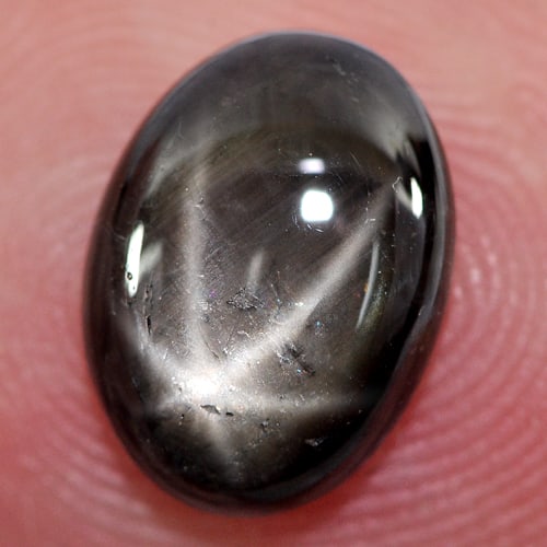 Natural Black Star Sapphire 3.07 Ct. Oval Cabochon Shape 10.3 x 7.6 Mm. Gemstone From Thailand (1 of 3)
