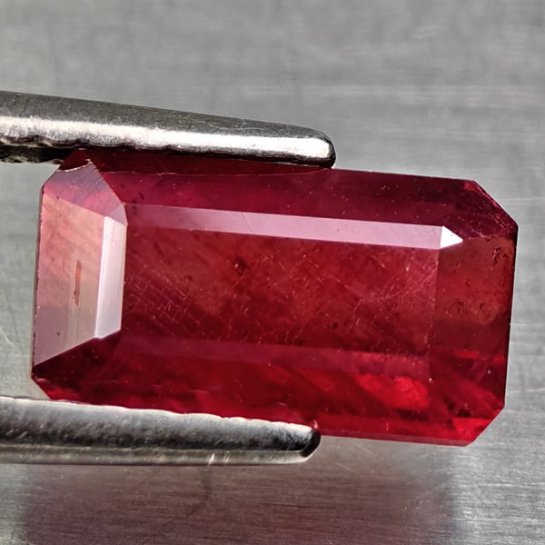 Natural Purplish Red Ruby 2.08 Ct. Octagon Shape 9.2 x 5.2 Mm Gemstone From Madagascar (1 of 3)