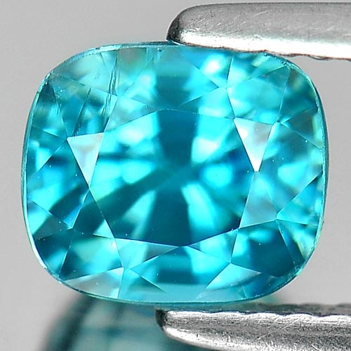 Natural Blue Zircon 2.62 Ct. Cushion Shape 7 x 6 Mm. Gemstone From Cambodia: Product ID: 807730264 Product Name: Natural Zircon Weight: 2.62 CT. Size: 7 x 6 x 5.5 MM. Shape: Cushion Color: Blue Clarity:SI Luster: Very Good Gems Origin: Cambodia Treatment: Heated Crystal Struct