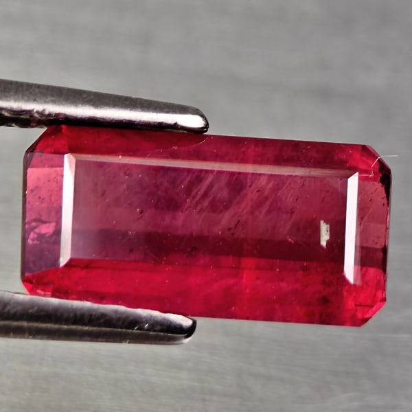 Natural Purplish Red Ruby 1.92 Ct. Octagon Shape 10 x 5.2 Mm Gemstone From Madagascar (1 of 3)