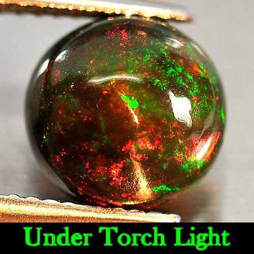Natural Unheated Multi-Color Opal 2.15 Ct. Round Cabochon Shape 9.2 Mm. Gemstone From Austria (1 of 3)