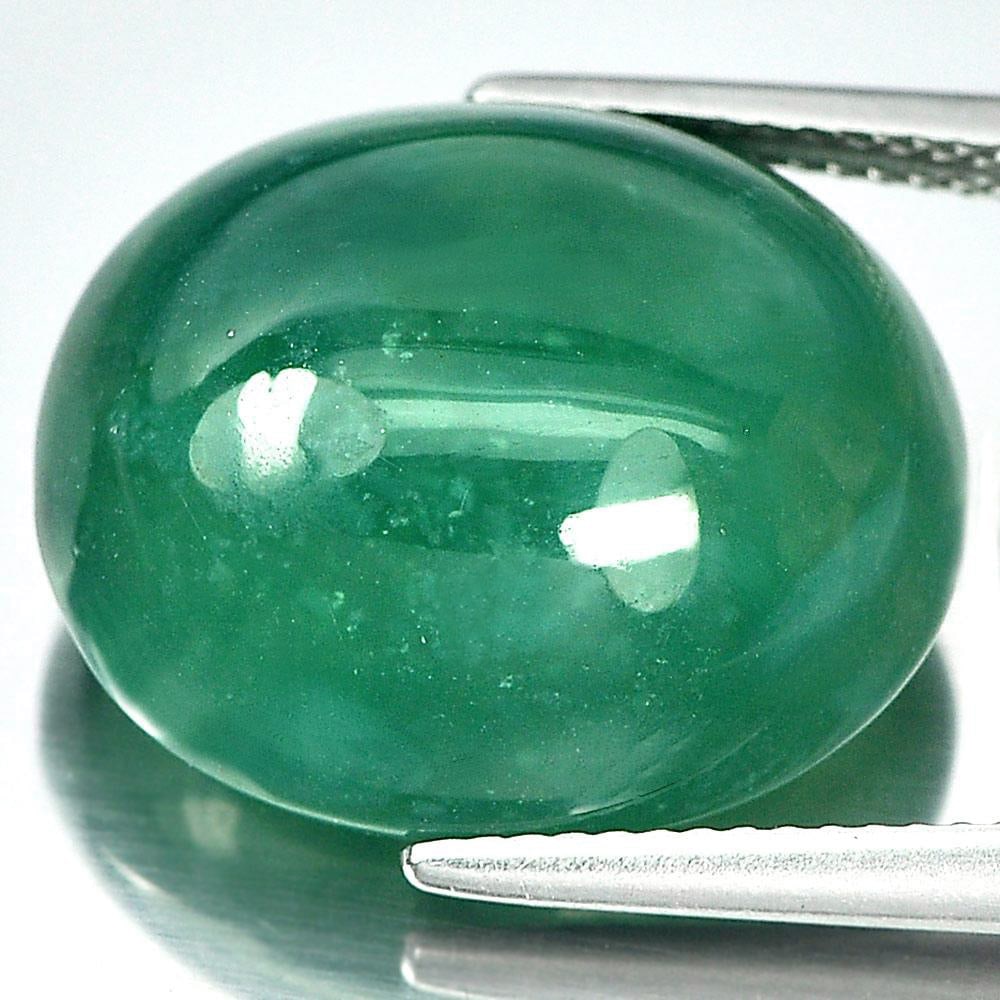 Certified Natural Green Chalcedony 20.87 Ct. Oval Cabochon Shape 18.9 x 16.4 Mm. Gemstone From (1 of 3)