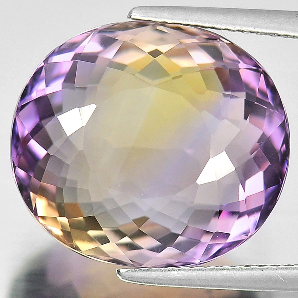Natural Bi Color Ametrine 16.50 Ct. Clean Oval Shape 17.3 x 15.4 Mm. Gemstone From Bolivia (1 of 3)