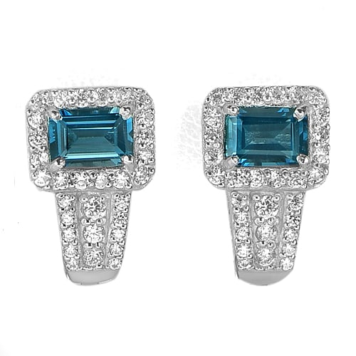 Natural London Blue Topaz 925 Sterling Silver Earrings Jewelry 5.60 G.: Product ID: 281070439 Product Type: 925 Sterling Silver Fine Jewelry Jewelry Weight: 5.60 Grams. Gemstones Color: Blue Metal: Solid Silver 92.5%. Gemstone Detail: Octagon London Blue Natural Topaz Siz