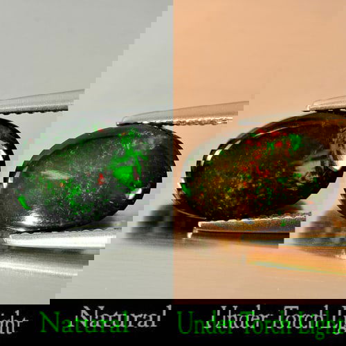 Natural Fire Red Black Opal 1.61 Ct. Oval Cabochon Shape 10.9 x 7.7 Mm. Gemstone (1 of 3)