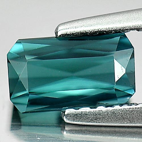 Natural Blue Indicolite Tourmaline 0.82 Ct. VVS Octagon Shape 6.7 x 4 Mm. Gemstone From Nigeria (1 of 3)