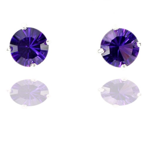 Natural Purple Amethyst 925 Sterling Silver Earrings Jewelry 1.50 G. (1 of 3)