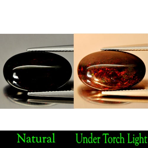 Natural Red Black Opal 5.67 Ct. Oval Cabochon Shape 18 x 10.5 Mm. Unheated Gemstone (1 of 3)