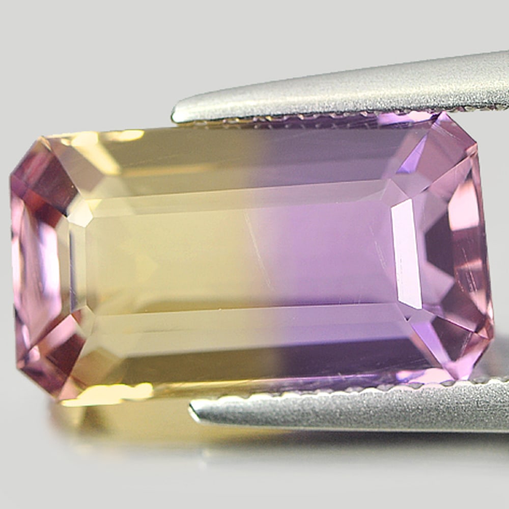 Natural Bi Color Ametrine 4.15 Ct. VVS Octagon Shape 13.3 x 7.7 Mm. Gemstone Unheated From Bolivia (1 of 3)