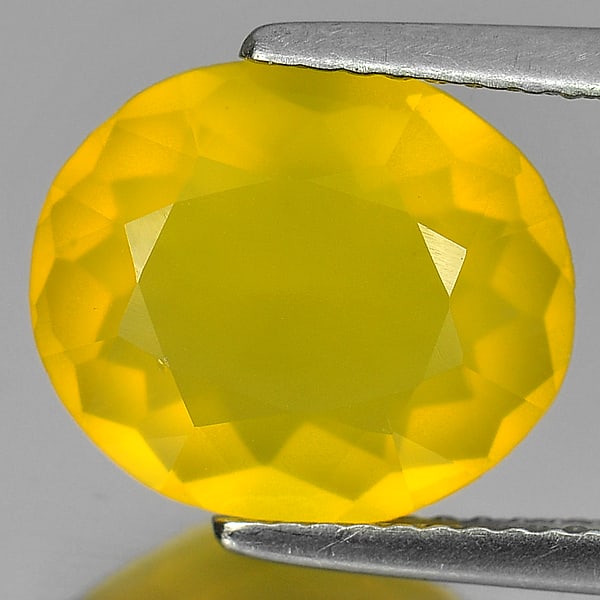 Natural Yellow Opal 3.03 Ct. Alluring Oval Shape 12.2 x 10.3 Mm. Unheated Gemstone From Mexico (1 of 3)
