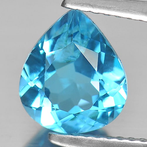 Natural Swiss Blue Topaz 2.36 Ct. Pear Shape 9.2 x 8 Mm Gemstone From Brazil: Product ID: 807149590 Product Name: Natural Blue Topaz Weight: 2.36 CT. Size: 9.2 x 8 x 4.7 MM. Shape: Pear Color: Swiss Blue Clarity:SI Luster: Good Gems Origin: Brazil Treatment: Treated Crystal Str