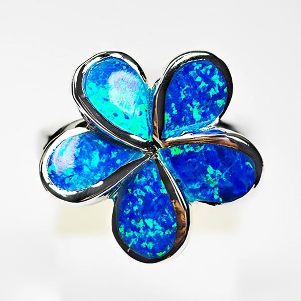 Real 925 Sterling Silver Ring Jewelry 6.50 Grams With Created Multi Color Blue Opal Size 9 (1 of 3)