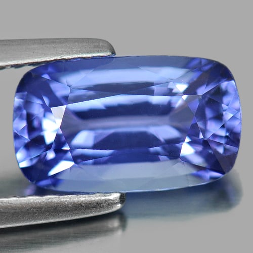 Certified Natural Violetish Blue Tanzanite 2.27 Ct. Clean Cushion Shape 10.36 x 6.17 Mm Gemstone (1 of 3)