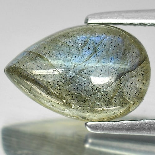 Multi Color Natural Labradorite 3.52 Ct. Pear Cabochon Shape 12.2 x 8.2 Mm Gemstone From Canada (1 of 3)
