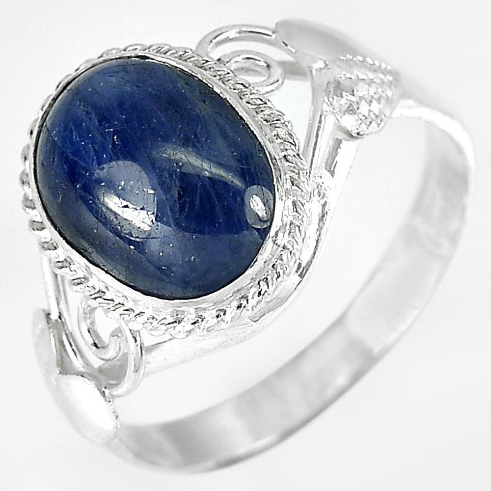 Natural Blue Sapphire 925 Sterling Silver Ring Jewelry Size 7.5 (1 of 3)